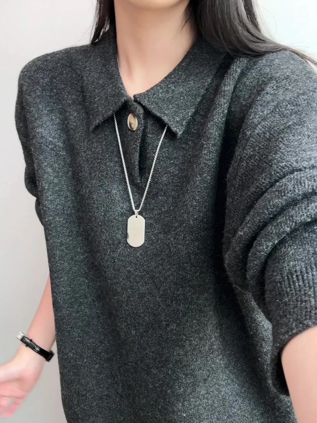 

Bla Korean Sle Knitted irt Collared Base Layer Sweater for Men And Women Cleanfit Old Money Sle Autumn Winter