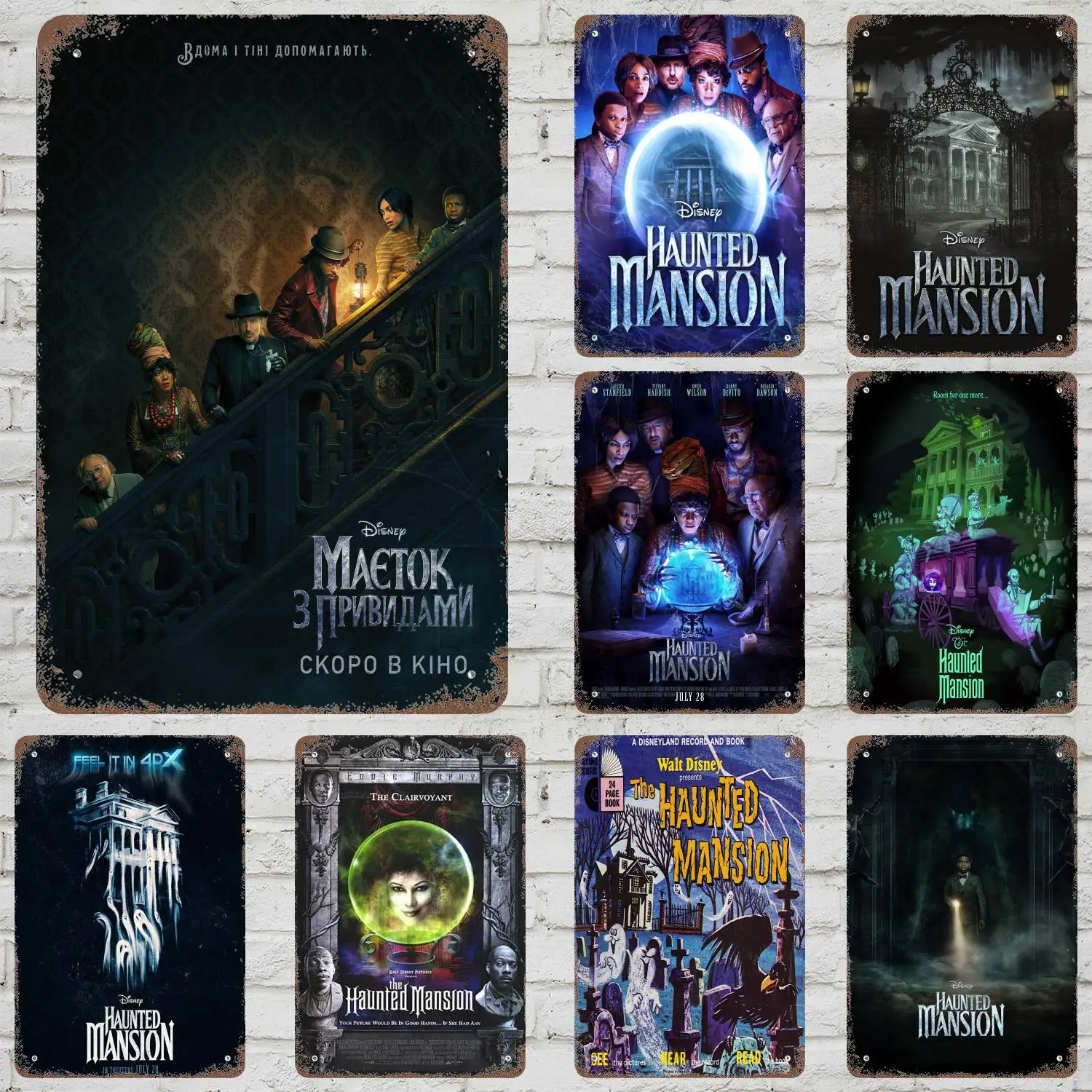 

MINISO The Haunted Mansion Decor Poster Vintage Tin Sign Metal Sign Decorative Plaque for Pub Bar Man Cave Club Wall Decoration