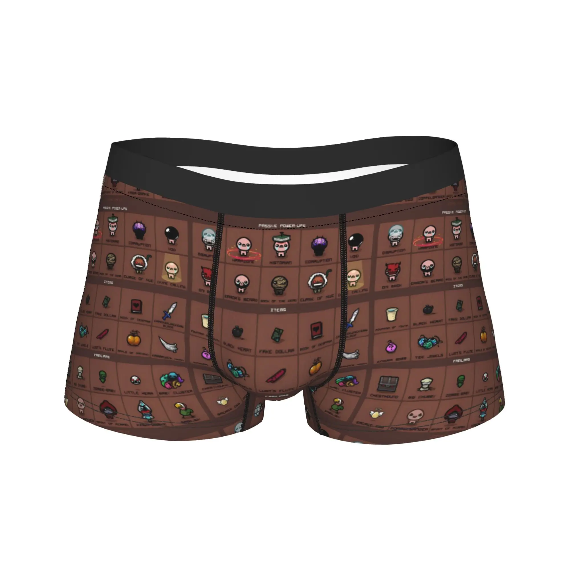 

Men The Binding of Isaac Cartoon Underwear Video Game Sexy Boxer Briefs Shorts Panties Male Soft Underpants Plus Size