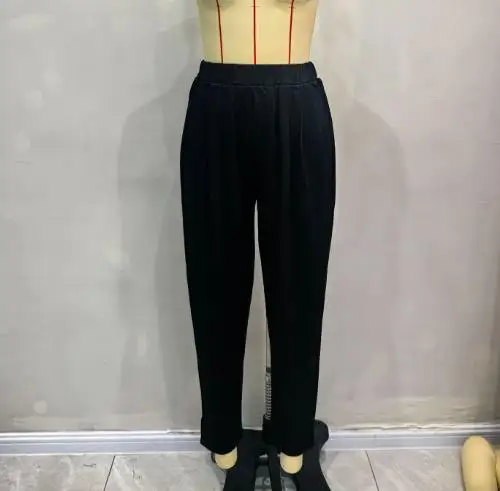 Damesbroek Elegante losse geplooide elastische tailleband Taps toelopende enkelbroek Dames effen kleur woon-werkverkeer potloodbroek