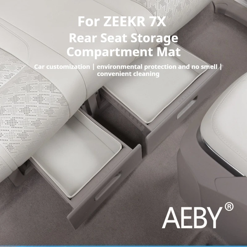 

AEBY For ZEEKR 7X 2024 2025 Rear Storage Box arge Capacity Under-Seat Storage Box with Lid, Waterproof Anti-Slip Car Organizer