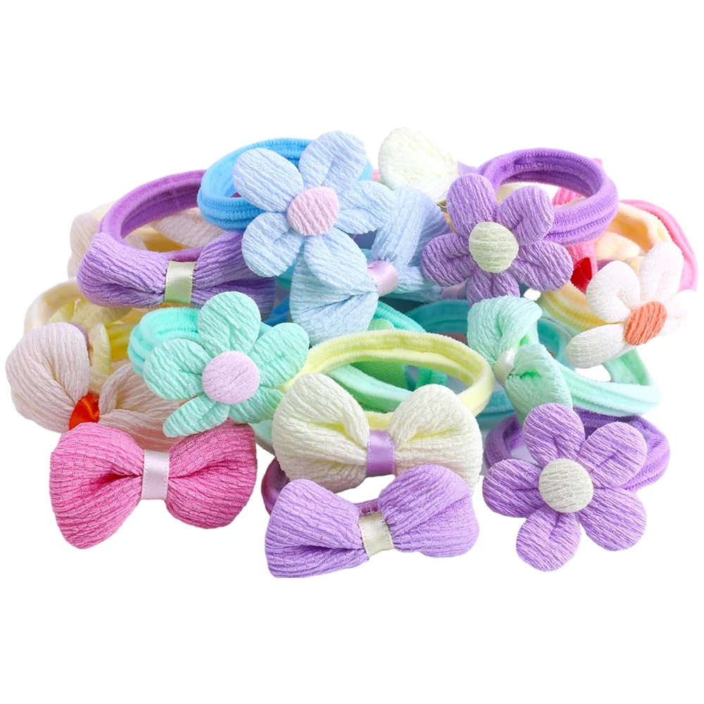 

Набор из 24/36 шт. детских резинок для волос: милые цветочные эластичные резинки-скранчи, бесшовные держатели для хвостиков для маленьких девочек, аксессуары для густых волос