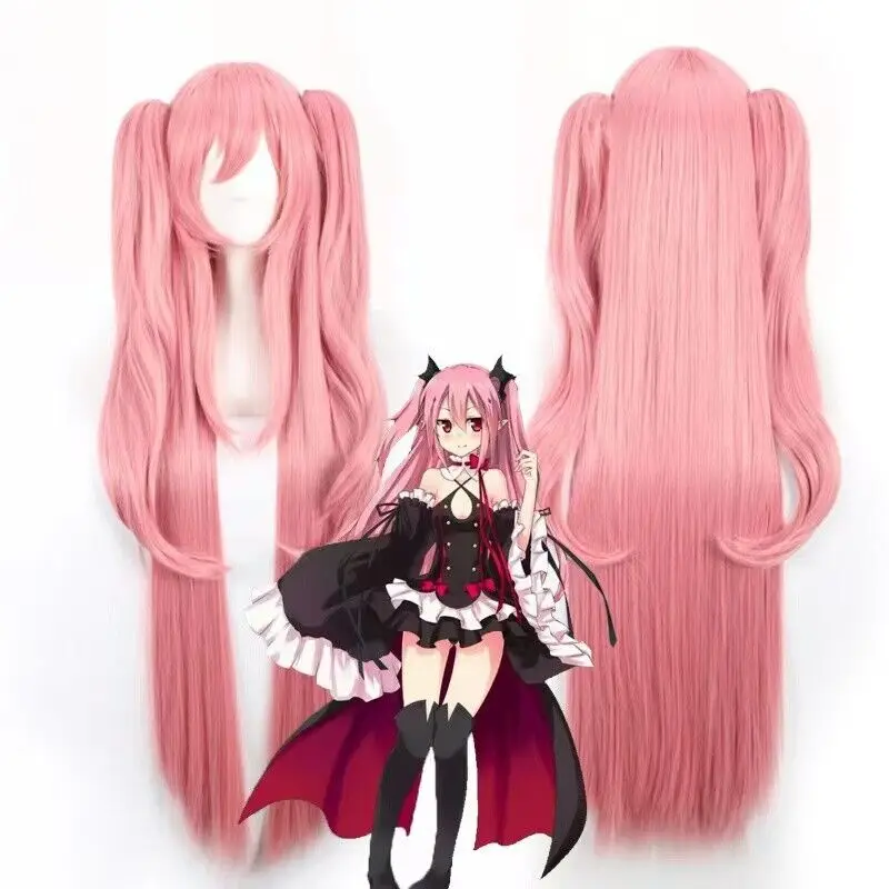 

Seraph of the End Cosplay for Krul Tepes Anime Wig Synthetic 100cm Long Pink Wigs