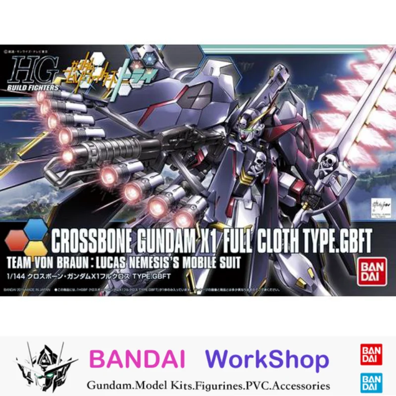 

Bandai Original HGBF 1/144 Crossbone Gundam X1 Full Cloth Action Figure Assembly Model Kit Collectible Gifts