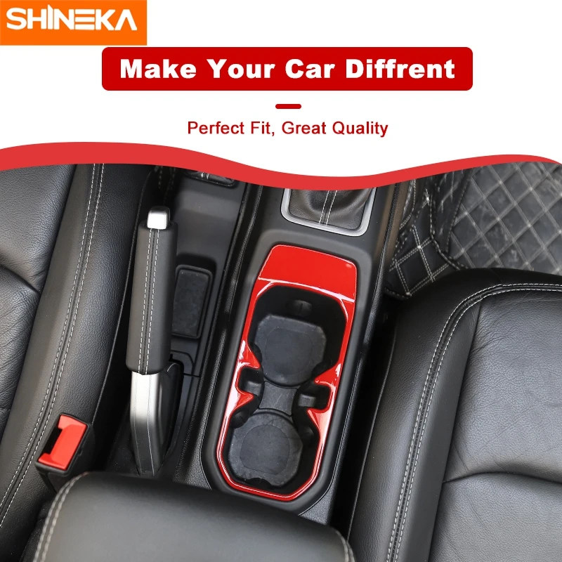SHINEKA ABS Car Front Drink Cup Holder Decoration Cover Trim For Jeep Wrangler JL Gladiator JT 2018-2023 Interior Accessories