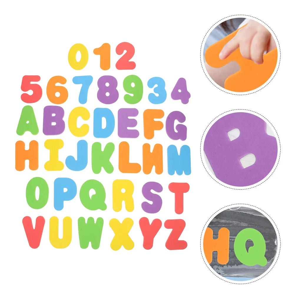 

2Sets Colorful Eva Foams Bath Alphabets Numbers Floating Educational Letter Number Learning Set Bath