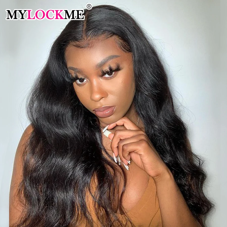 Perruque Lace Closure Wig Remy Body Wave sans colle pour femme, cheveux humains, densité 180%, prêt à porter, 6x4, 5x5