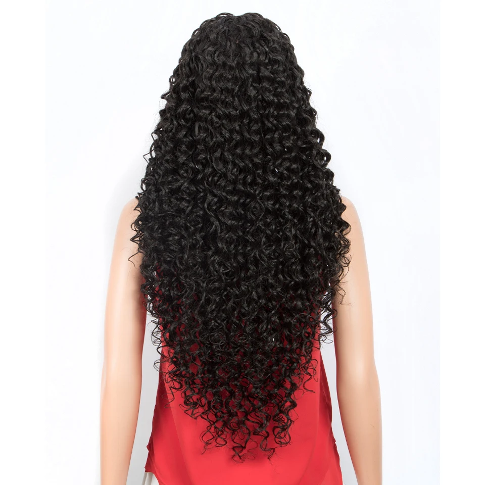 FASHION IDOL 30 Inch Kinky Curly Cosplay Lace Wigs Soft BIO Hair Wavy African American Heat Resistant Synthetic Wigs For Women