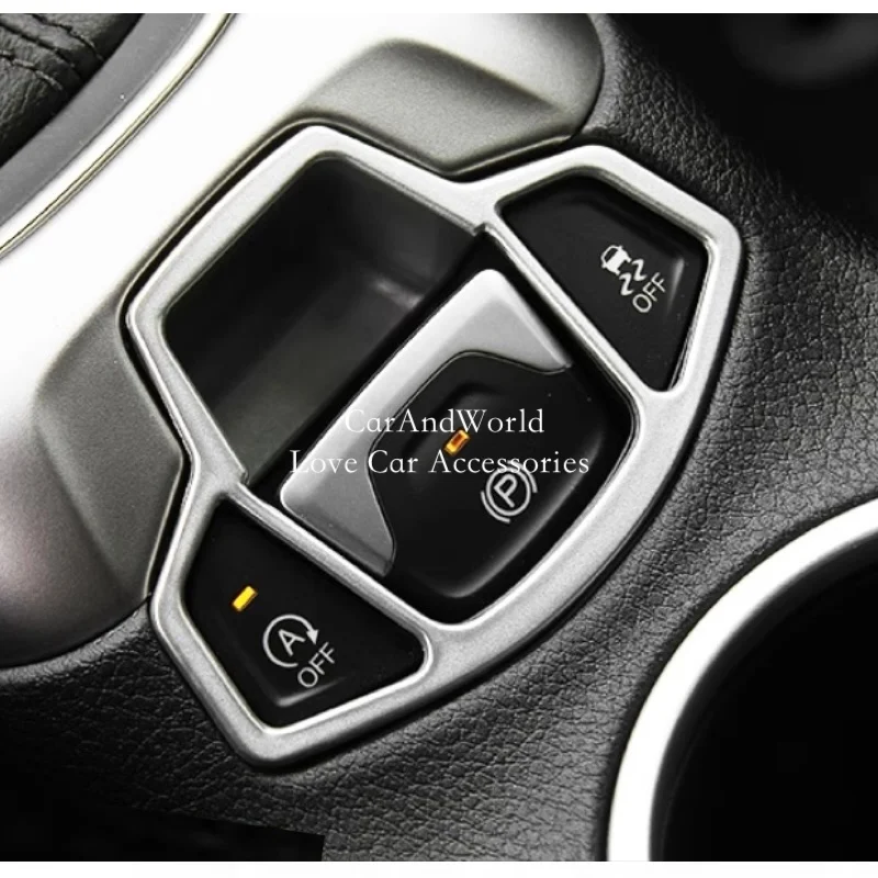 Accessories Electronic hand brake box Cover For Jeep Compass 2017 2018 Interior handbrake Trims ABS Chrome Stickers Car Styling