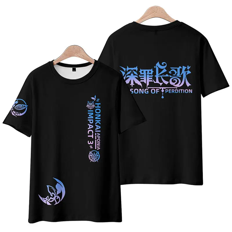 Honkai Impact 3rd Aponia 3D Print T Shirt Women Men Summer O-neck Short Sleeve Funny Tshirt Graphic Tees Streetwear Cosplay