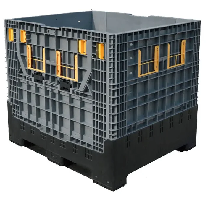 Large Bulk Heavy Duty Large Stackable Foldable Bulk Plastic Pallet Foldable Big Box/Warehouse Container for Storage