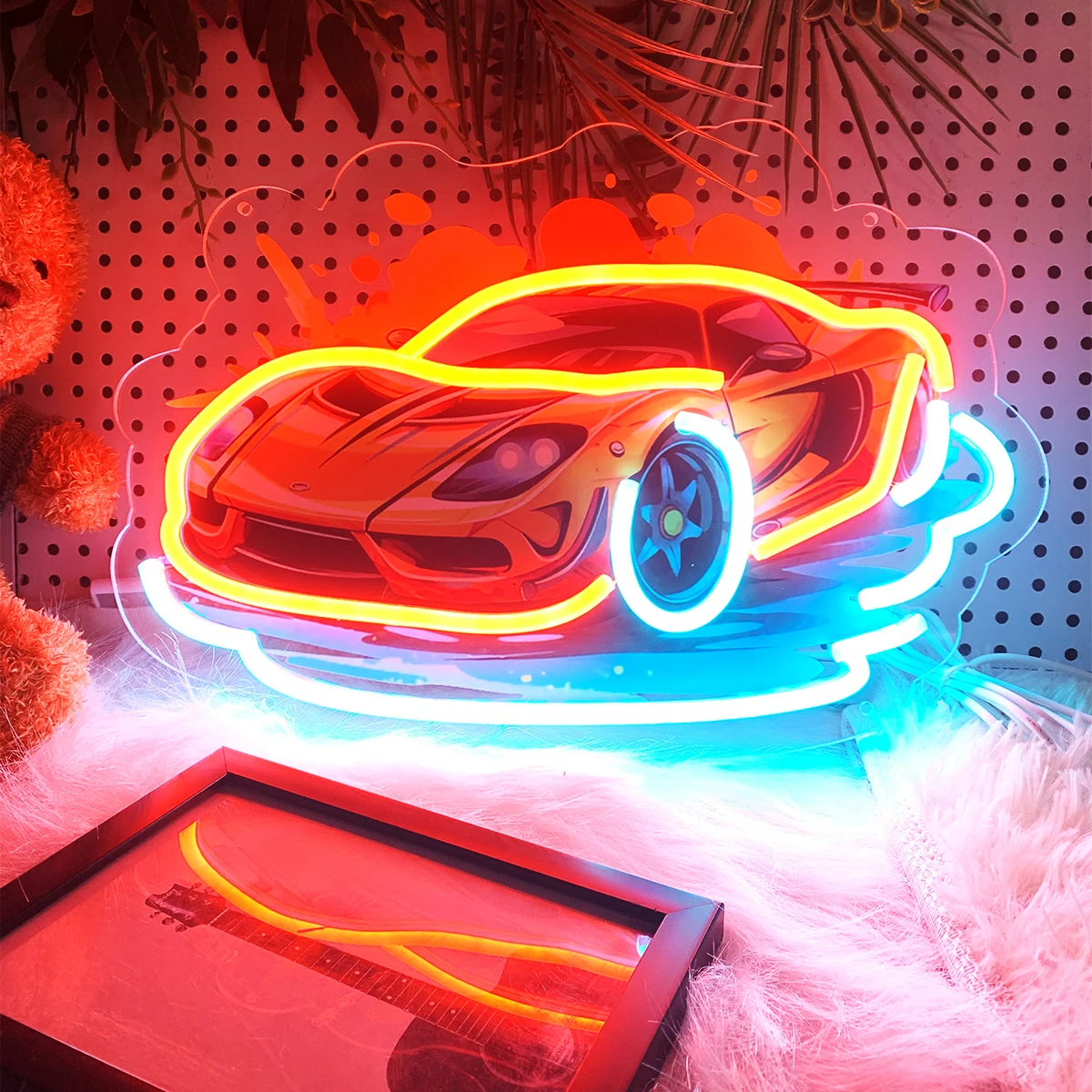 Cool Racing Styling Neon Lights, Aplicar para o quarto, Bar, Birthday Party, Garage Decoration, Criar uma atmosfera de néon