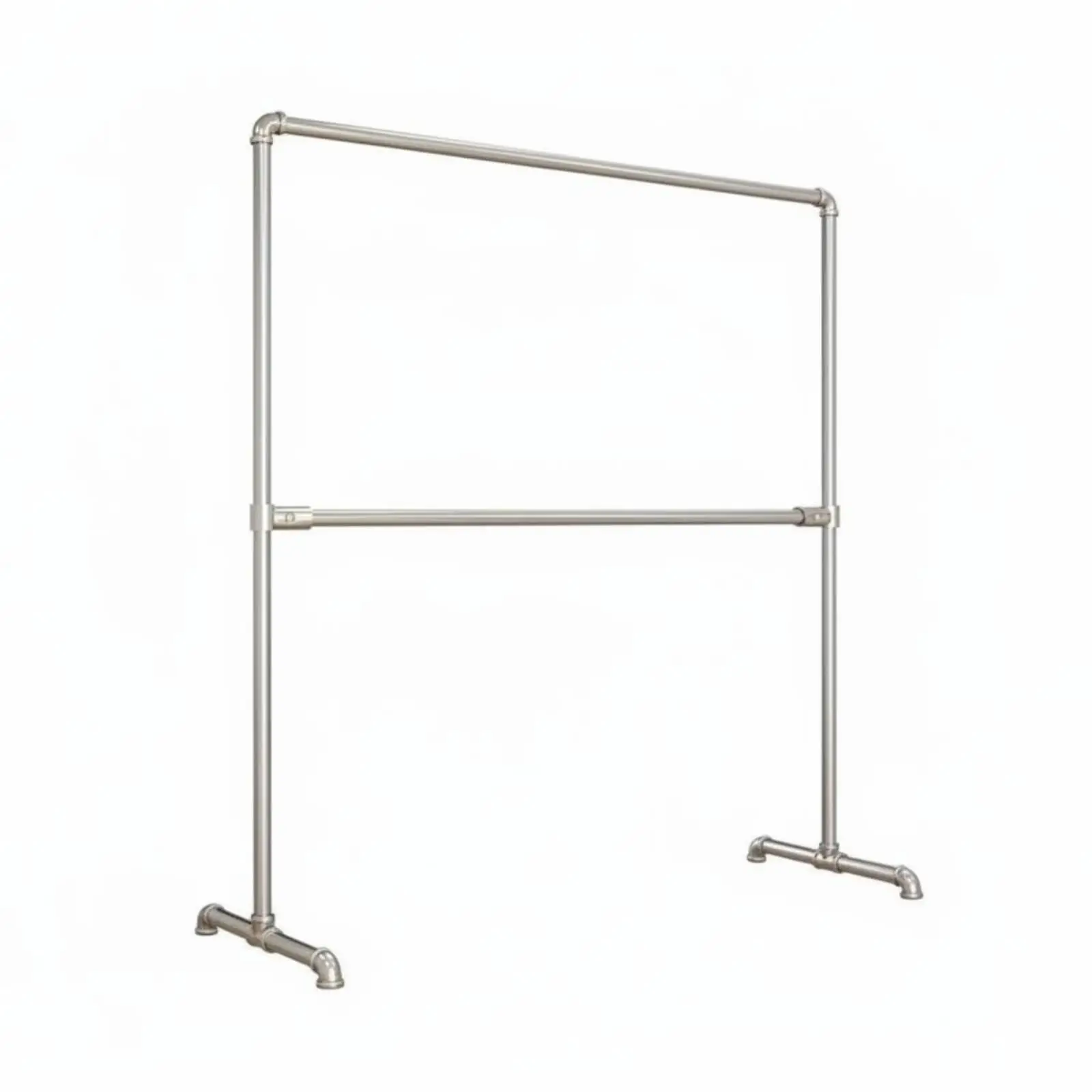 Easy Move Garment Rack with Two Hanging Bars and Basket for Clothes Organization in Bedroom Laundry Room