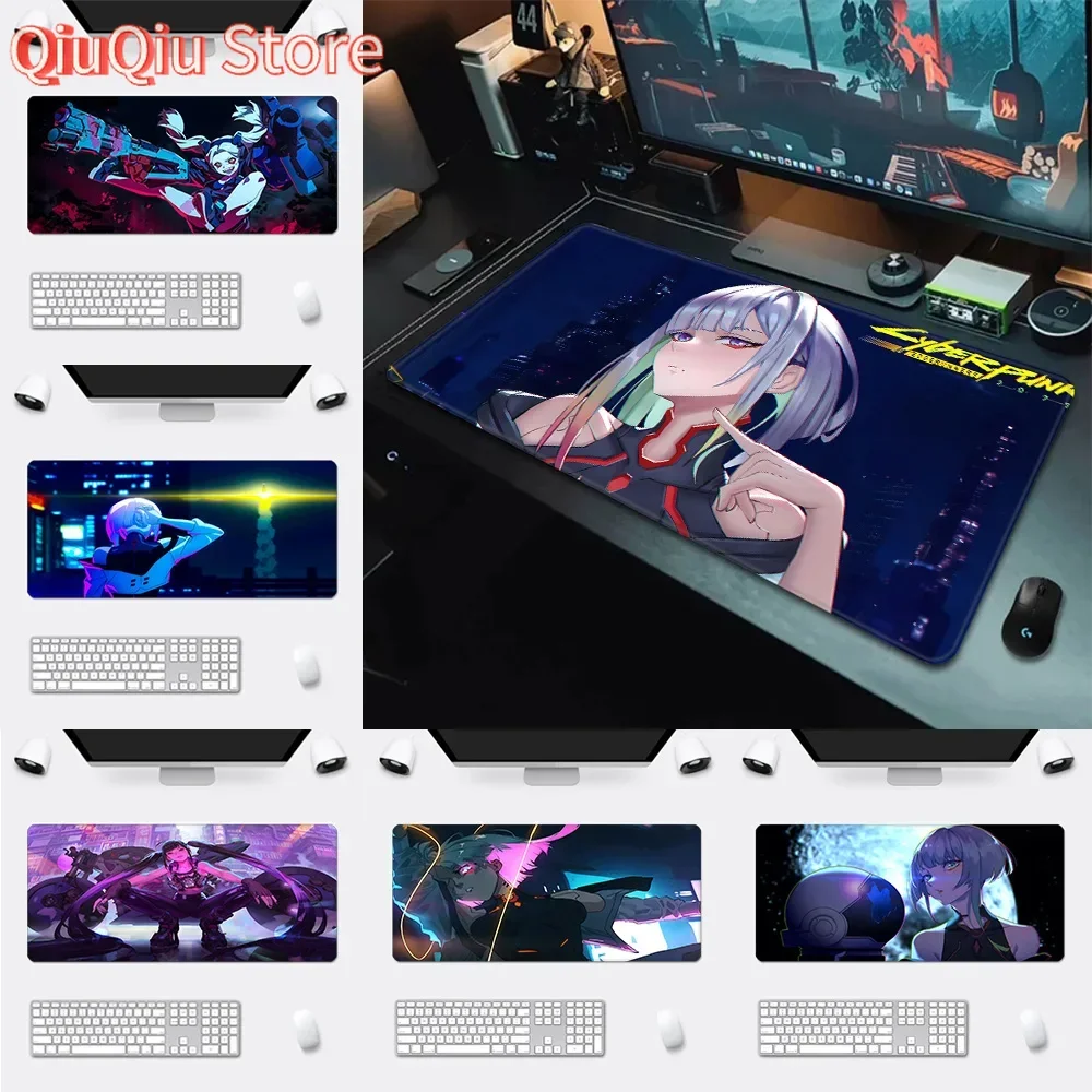 

Cyberpunk Anime Edgerunners Mousepad HD Printing Computer Gamers Locking Edge Non-slip Mouse Pad XXL90x40cm Keyboard PC Desk Pad