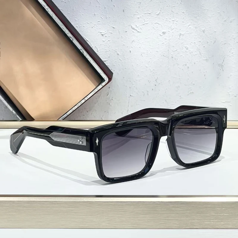 

The Gentlemen JMM Hemmings Square Acetate Sunglasses - Italian Import High Quality Men's Vintage Outdoor Eyewear with Case