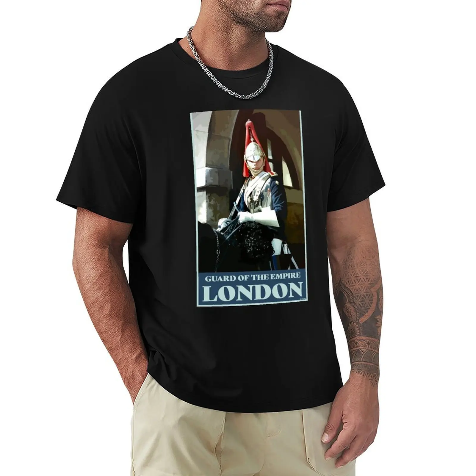 Horse Guard London T-Shirt cotton t shirts man 100% T-Shirt