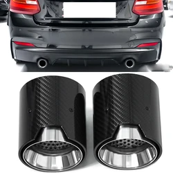 2개/세트 BMW 2 시리즈 F22 F23 M235i M240i 호환 카본 파이버 머플러 팁 테일파이프 ID60mm 팁