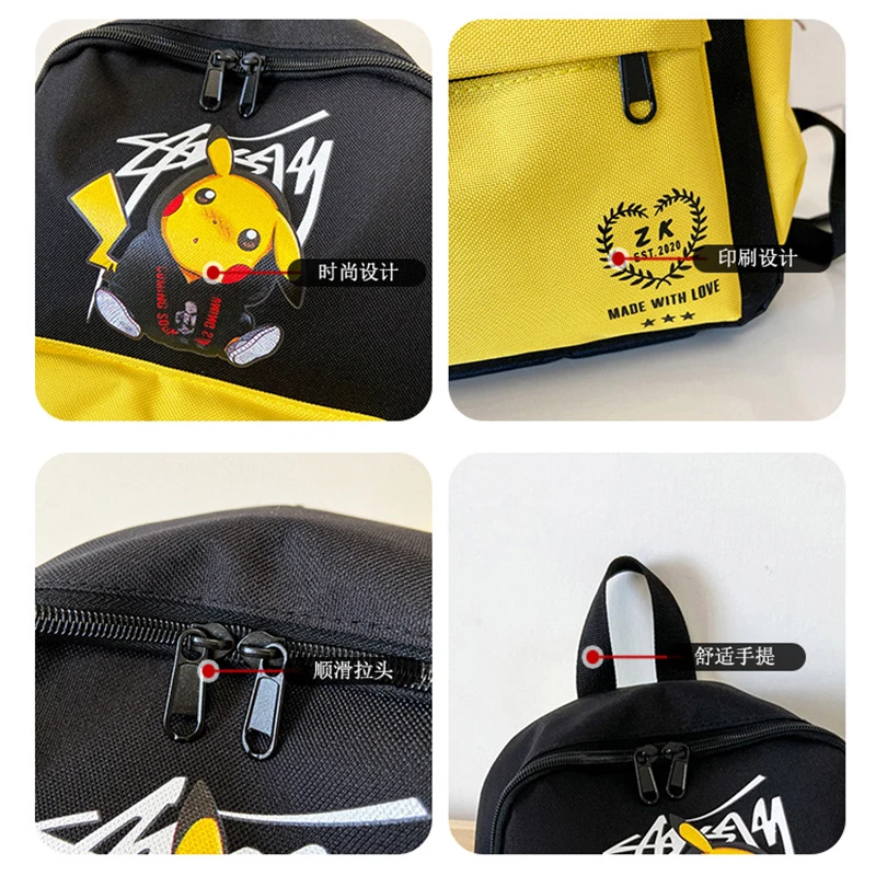 Pokemon Pikachu Backpack Anime Cartoon Bookbags Big Pocket Monster Capacity Travel Bag Teenagers Schoolbag Storage Bag Gift