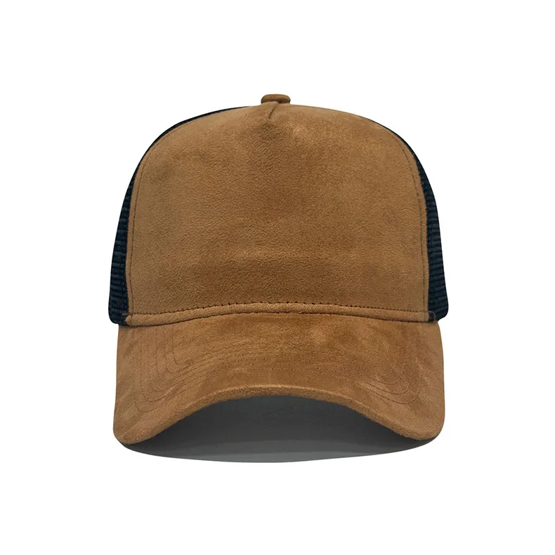 Individuell besticktes Logo Wildleder Trucker Cap Sommer Atmungsaktive Mesh Herren Baseballkappe Damen DIY Grafik Sonnenhüte – Detail 7