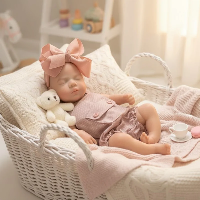 1PC/2 Styles 33CM Open Mouth Soft Silicone Reborn Bebe Girl Doll Luna bebe reborn de silicona Lifelike Newborn Baby Dolls
