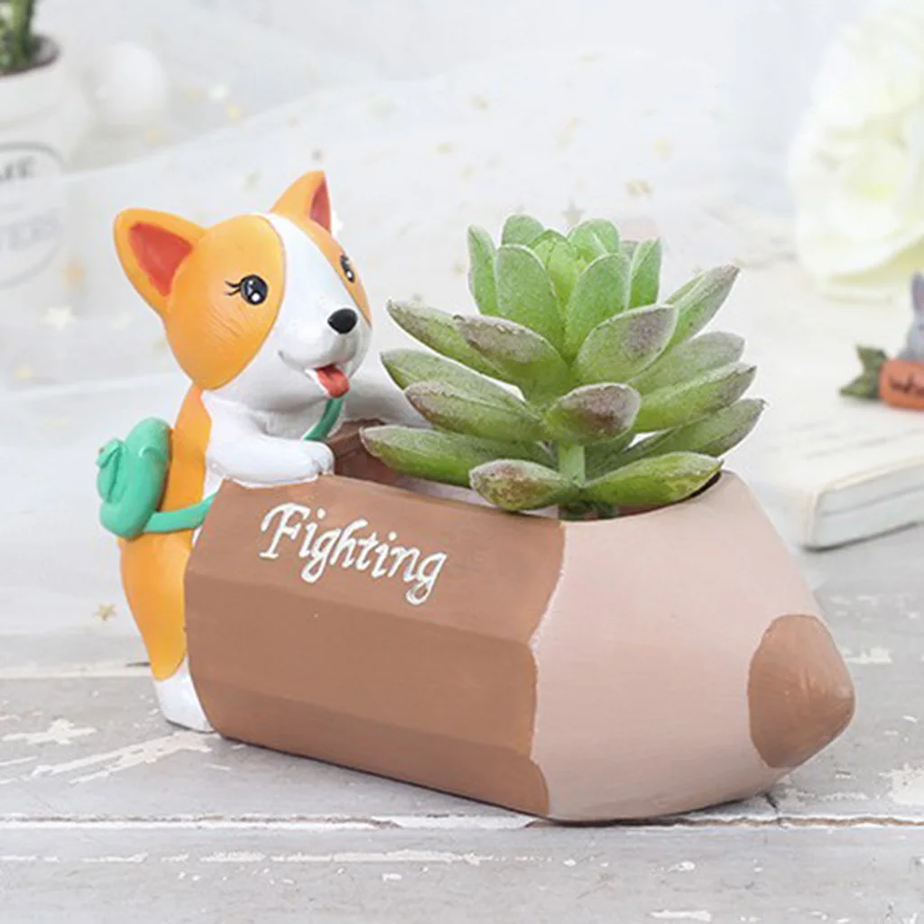 Garden Decor Resin Succulent Pot Decorative Planter Storage Box Vase for Office Home Decorations