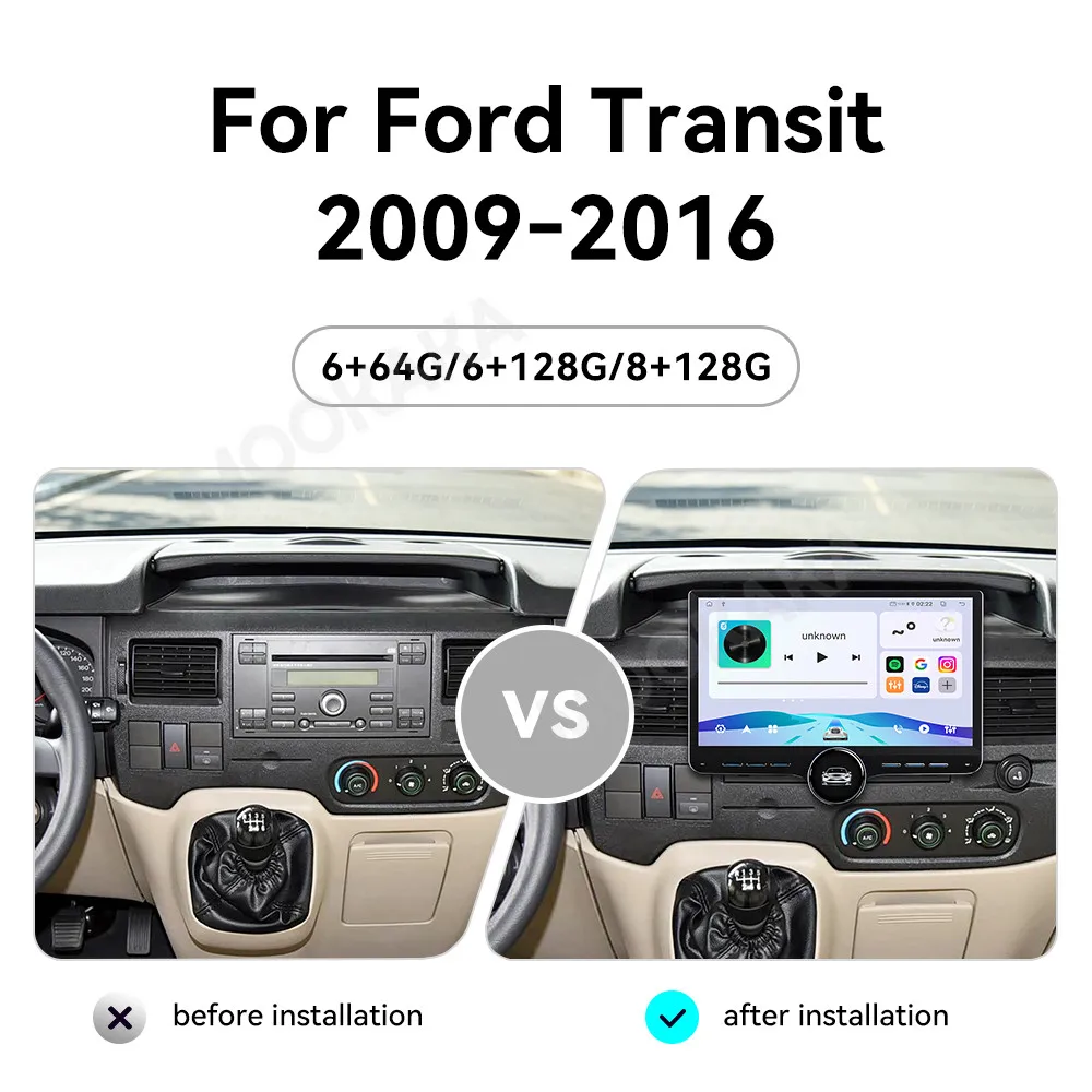 Car Accessories Radio For Ford Transit 2009-2016 Android Auto GPS Navigation Multimedia Stereo Receiver Head Unit Offline Maps