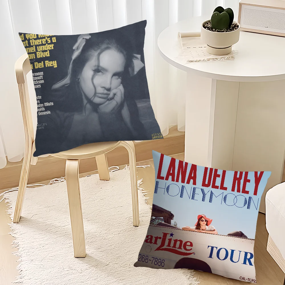 Lana Del R-Rey album Singer Pillow Case Sofa Decorative Home Double-sided Printing Short Plush Cushion Cover