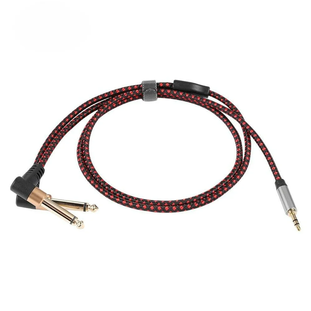 

Stereo TRS 3.5mm 1/8" To 90 Degree Dual 6.35mm 1/4" TS Y Splitter Adapter 6.5 3.5 Jack Audio Cable for Mixer Amplifier Speaker