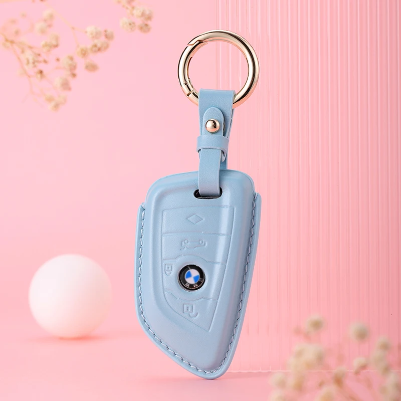 Funda/funda para llave de coche de cuero genuino adecuada para BMW Serie 5, Serie 6, Serie 7, Serie 3, GT320li/X2