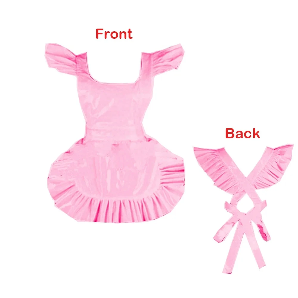 PVC Apron with Towering Shoulders and Crossed Back Straps. Independent Apron Can Be Customized in Multiple Colors