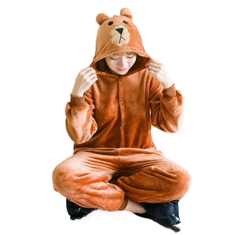 SN55Kigurumi الدب الكرتون نيسيس الاطفال الأطفال الفانيلا بيجاما للحيوانات حللا النساء الرجال ملابس خاصة Onepiece أنيمي تأثيري $@1 واط