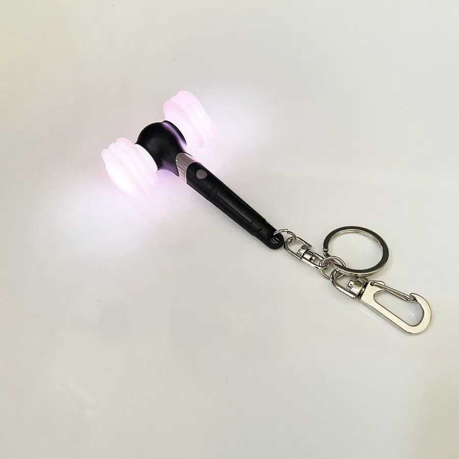 Pink Lightstick Versão 2 Mini Light Stick Chaveiro, 10 cores mudando luzes LED, Novo