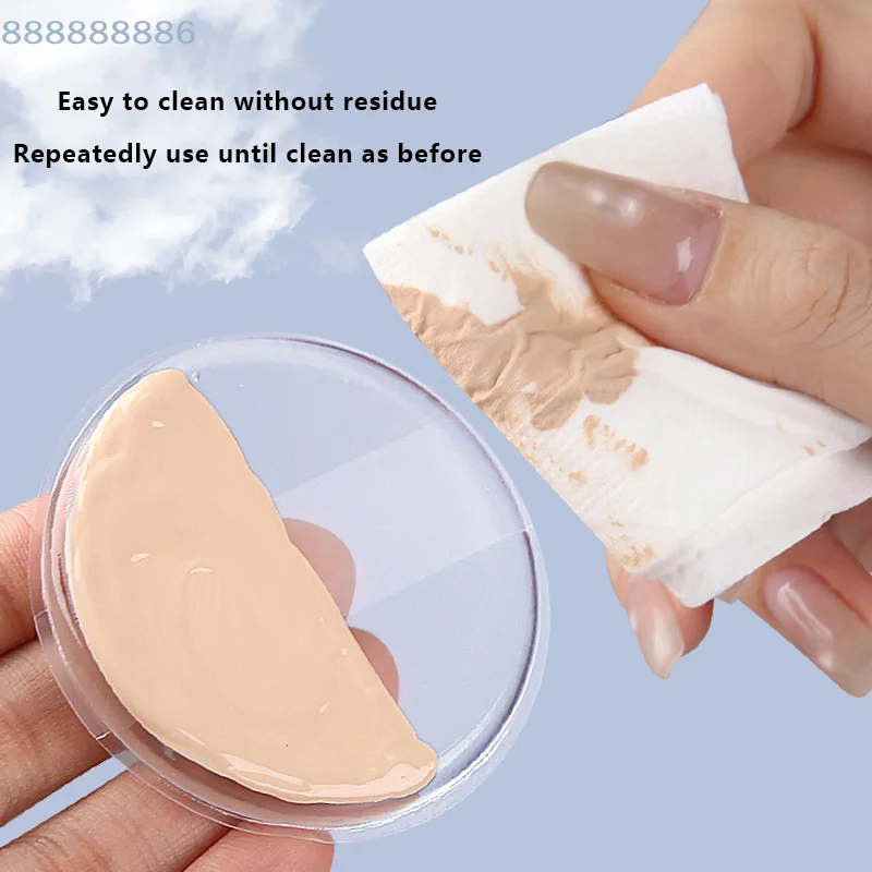 1 Esponja de Maquillaje de Gel de Silicona Transparente, Accesorios para Base de Maquillaje, Crema BB, Sin Polvo