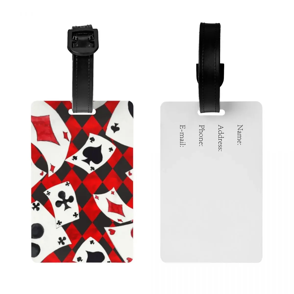 Custom Cool Poker Playing Cards Pattern Luggage Tags  Gambling Card Game Baggage  Privacy Cover ID Label