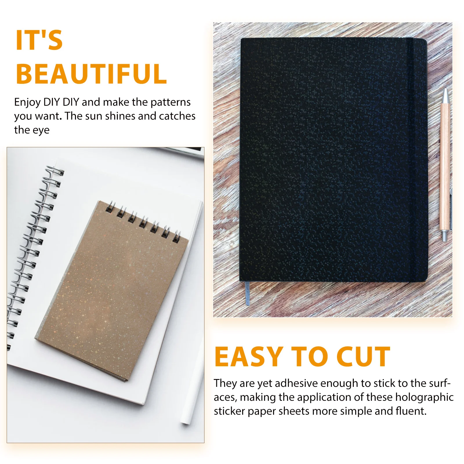 

10Pcs Holographic Vinyl Sticker Paper A4 Size Waterproof Anti-Sunlight Quick-Drying Printable Sheets for DIY Decor Car Window