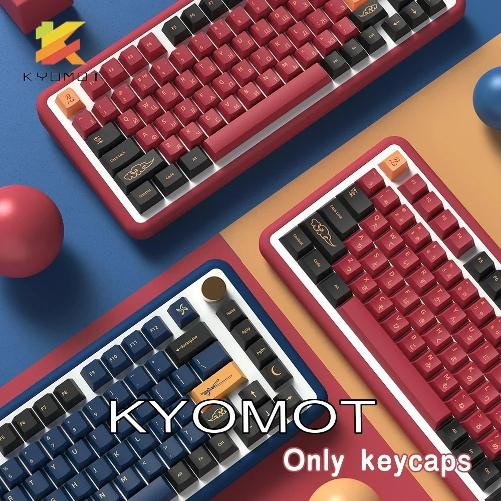 

156 Keys Blue/Red Samurai Japanese/Korean/Spanish/French PBT Keycaps ISO Layout Cherry Profile for DIY Game Mechanical Keyboard
