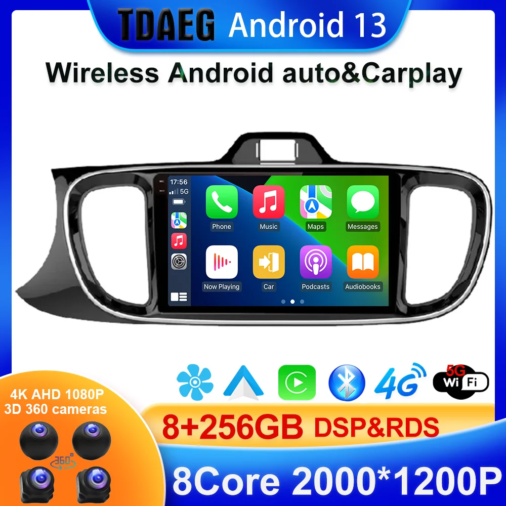 Android 13 Car DVD For Kia PEGAS SOLUTO 2017 - 2019 Multimedia Player GPS Navigation Stereo Head Unit Android Car Dvd DashCam BT