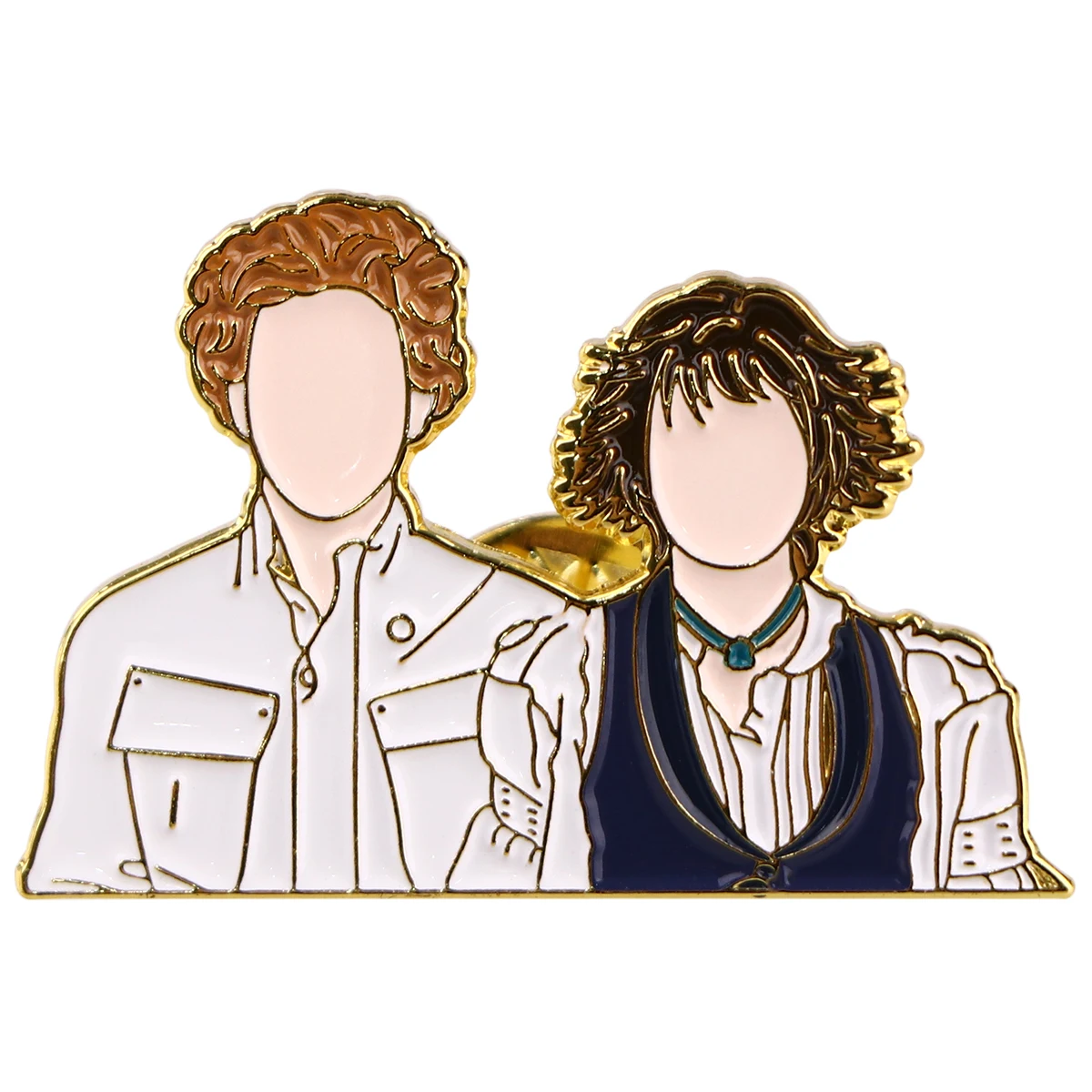 Cool Couple American Movie Vampires Enamel Pin Badges Brooches for Women Lapel Pins Fashion Jewelry Accessories Gifts