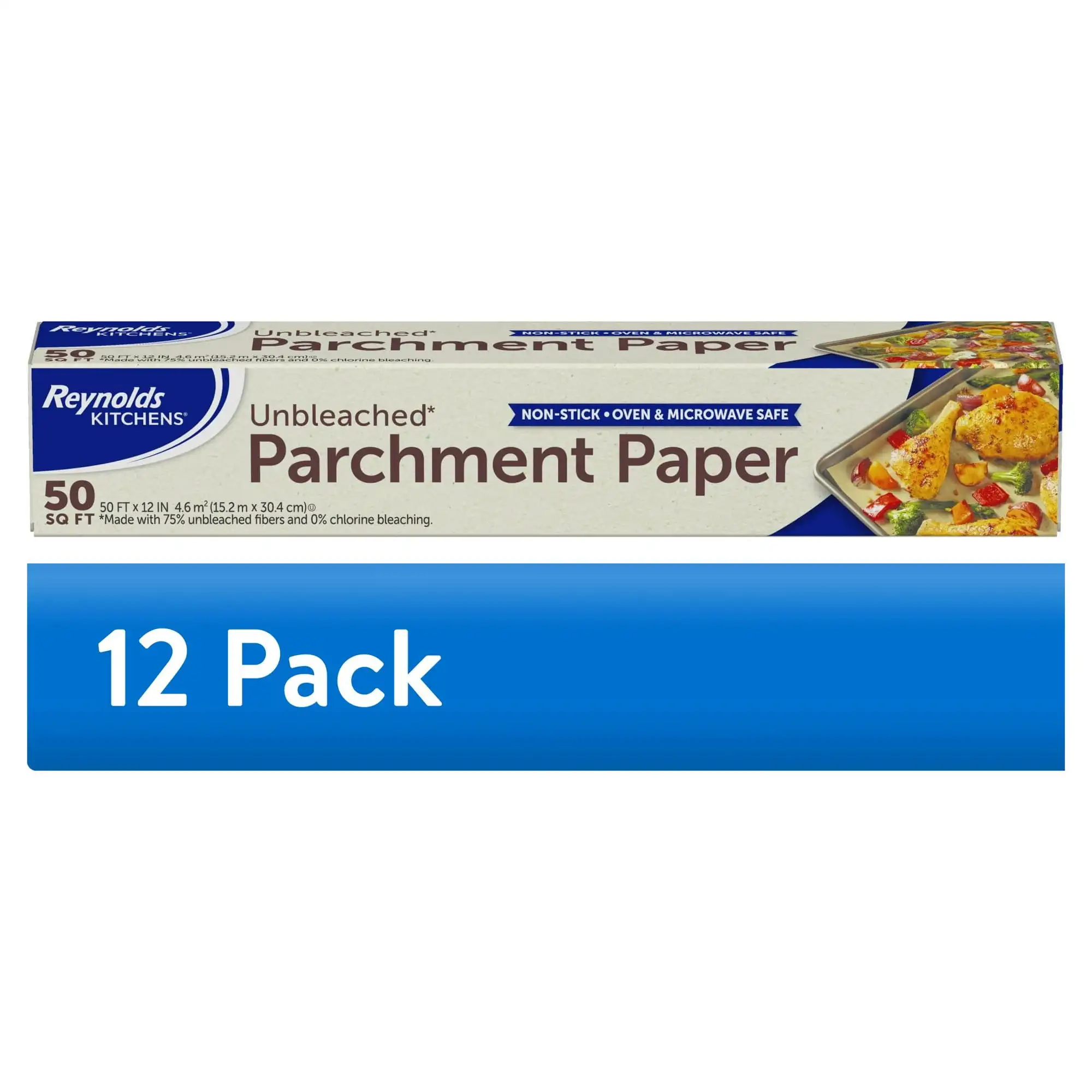 

Рулон пергаментной бумаги Reynolds Kitchens Unbleached, 50 футов x 12 дюймов, 50 Total Sq. футов.