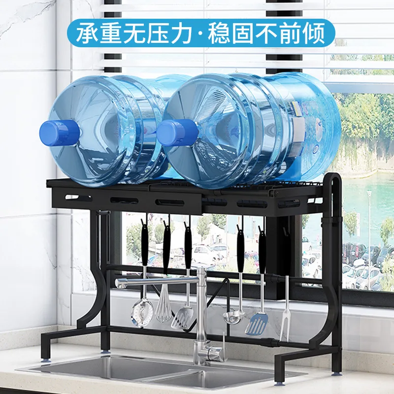 Étagère de cuisine rétractable, support de bol de vidange domestique, évier en acier inoxydable, support de rangement de vaisselle, support de filtre à eau