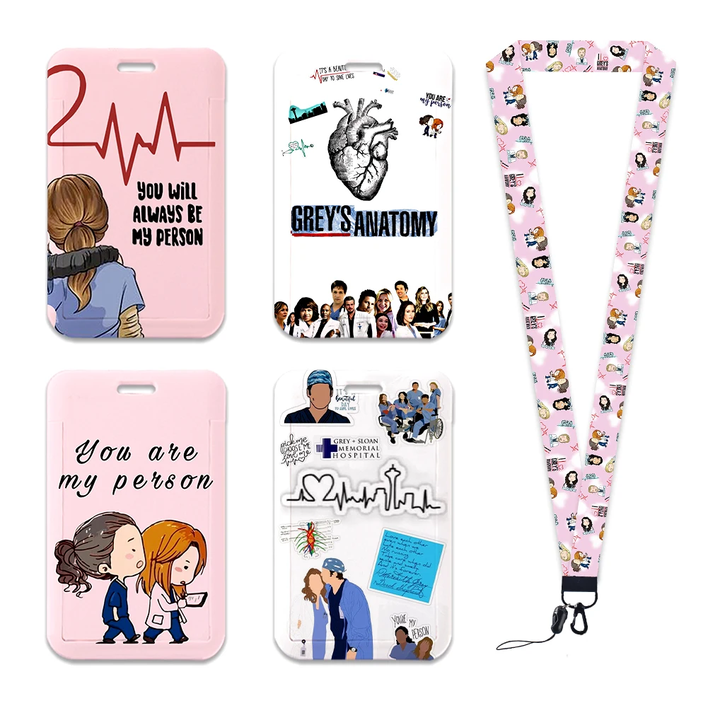 New Design Work Card Mobile Phone Lanyard Keychains Greys Anatomy Keys ID Card Employee Card Badge Holder ID Card Lanyard