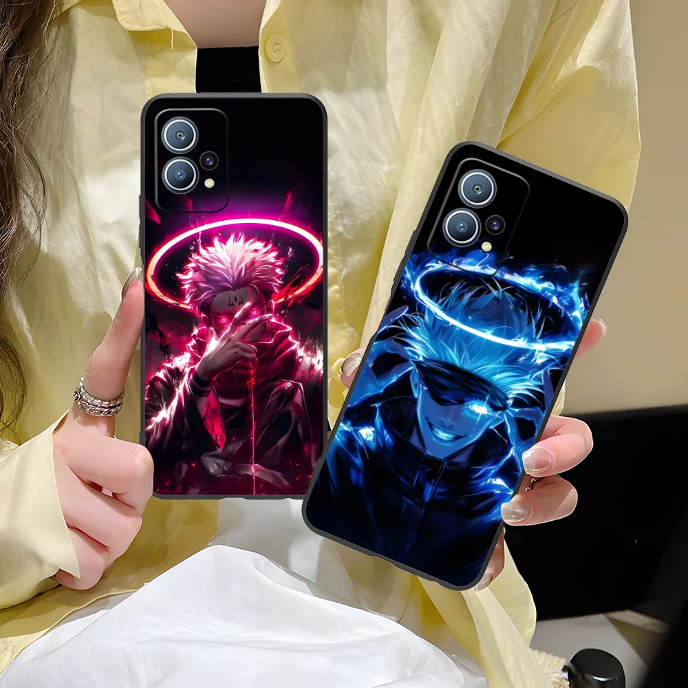 JJK Neon Anime Phone Case for Huawei P60 P50 P40 P30 P20 P10 P9 P8 Pro Lite Plus Black Cellphones Smartphone Cover