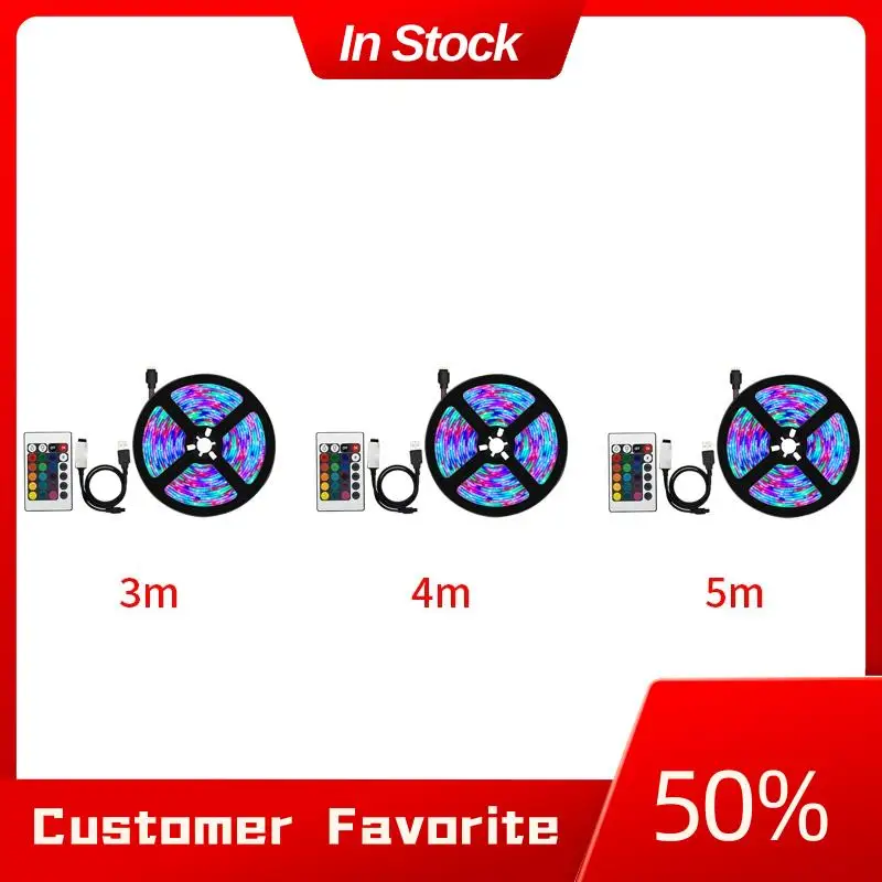 

Top Sale LED Light Strip Set 5050RGB Remote Control Bluetooth 5V Colorful Light Strip Set TV Background Atmosphere Light