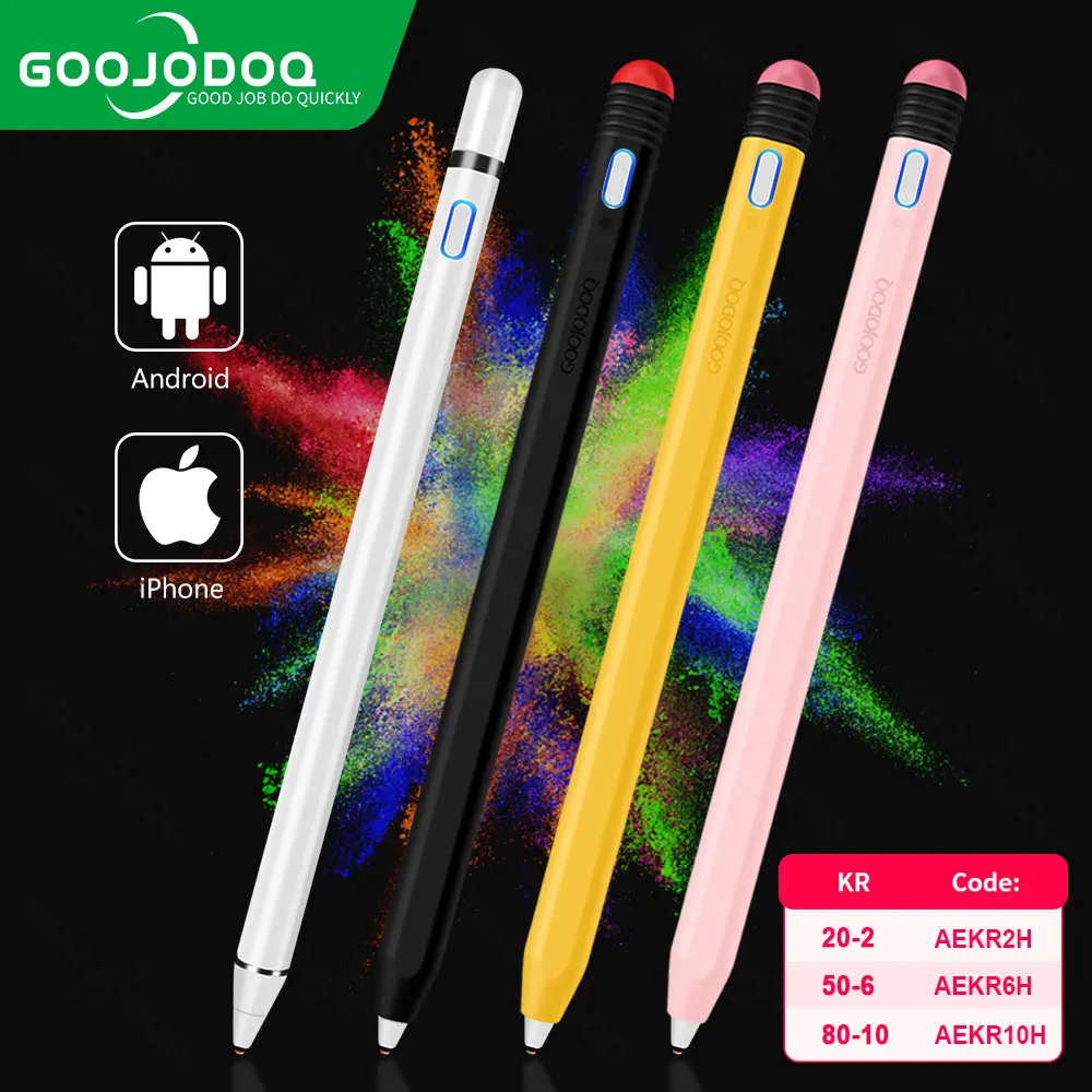 

GOOJODOQ для Apple pencil 1 2 Универсальный стилус Карандаш для iPad 2021 Air 2 iPad Pro 11 12,9 карандаш для планшета IOS Android