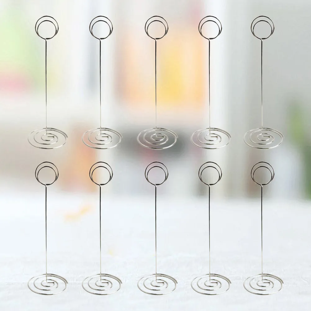 10Pcs Memo Clip Round Shape Iron Holder Desktop Card Photo Number Paper Note Clip Wedding Birthday Party Decoration