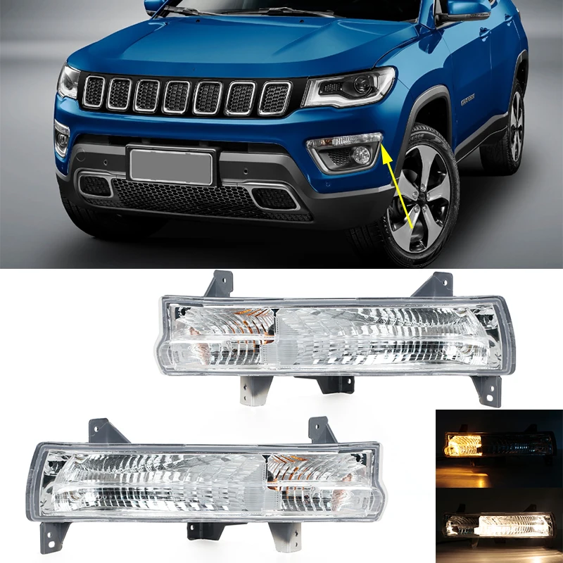 

For Jeep Compass 2017 2018 2019 2020 Car Front Bumper DRL Daytime Driving Running Light Lamp Foglight Foglight