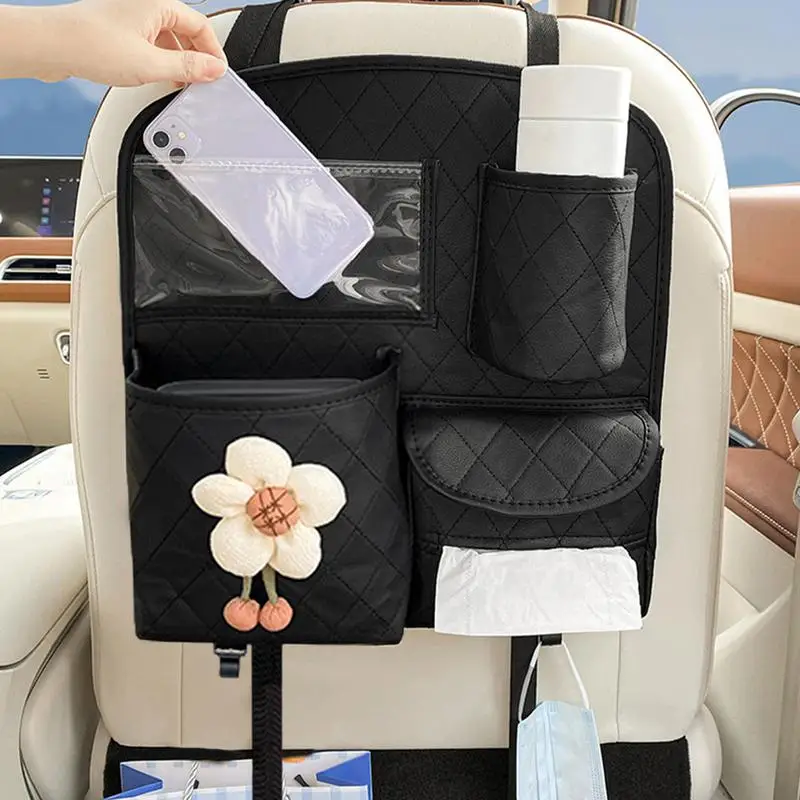 Car Rear Seat Organizer Multifunctional Car Backseat Organizer Cute Backseat Car Organizer Travel Accessories For Vehicle