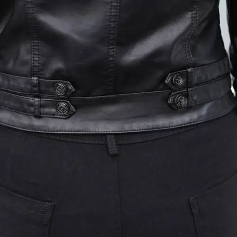 New S-5XL Women\'s Leather Jacket 2024 Spring Motorcycle Leather Jacket Women Leather Suit Female Jacket Blazer Q404