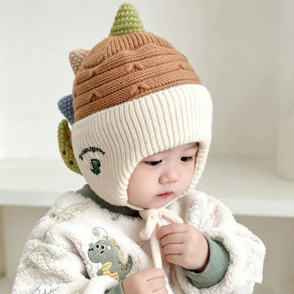 Knit Fabric Knit Earflap Hat Thick Warm Lining Windproof Material Windproof Winter Cap Earflap Design Pull-On Style