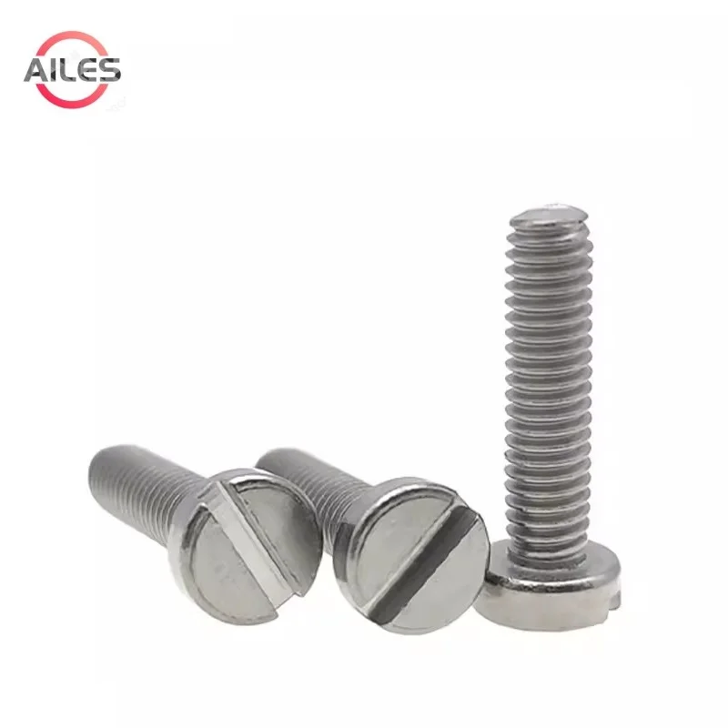 Pure Titanium TA2 Slotted Cheese Head Screws M1 M1.2 M1.4 M1.6 M2 M2.5 M3 M4 DIN84 Slotted Flat Round Head Bolts